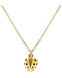 Lee Renee - Ladybird Necklace (wings Open) – Gold - Lyst