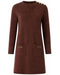 Yumi' - Knitted Tunic Dress With Hardware Details - Lyst