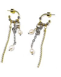 Kirei - Electric Earrings – 18K-Plated Stainless Steel With Freshwater Pearl & Crystal - Lyst