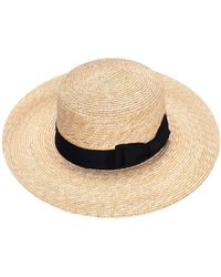 Justine Hats - Neutrals Wide Classic Summer Boater Hat - Lyst