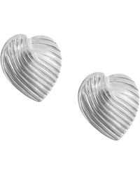 Maison De Gala - Textured Heart Stud Earrings - Lyst