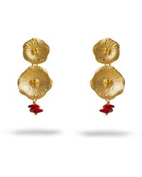 Ebru Jewelry - Ocean Flame Coral Dangle Earrings - Lyst
