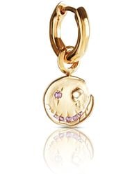 Kasun - Smile Hoop Earrings – February – Amethyst – Plated - Lyst