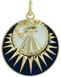 Artisan - 14K Enamel Celestial Sun & Moon Diamond Pendant - Lyst