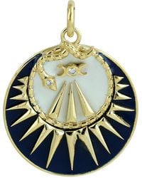 Artisan - 14K Enamel Celestial Sun & Moon Diamond Pendant - Lyst