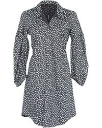 Le Réussi - Italian Cotton Shirt Dress With Oversized Sleeves In Floral - Lyst