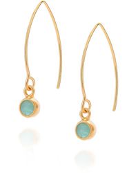 Nellou Jewellery - Amazonite Gem Dot Arc Earrings - Lyst