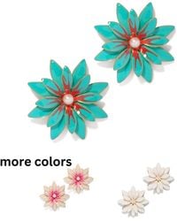 The Pink Reef - Hand Painted Azalea Earrings - Lyst