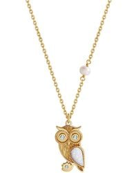 Karma and Luck - Moonlit Wisdom Owl Opal Necklace - Lyst