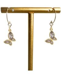 Rachel Nathan - Round Hook: Baguette Butterfly Earrings - Lyst