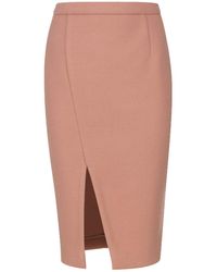 Conquista - Colour Faux Mouflon Pencil Skirt - Lyst