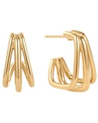 Vanhi - Esther Square Hoop Stud Earrings - Lyst