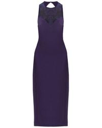 Monosuit - Sleeveless Crew Neck Backless Lace Belted Bodycon Evening Midi Dress Politically Correct - Lyst