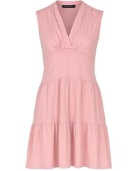 Conquista - Rose Sleeveless V-Neck Jersey Dress – Loose Fit, Knee-Length - Lyst