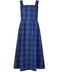 NUMBAT - Stella Tartan Pinafore Midi Dress – Royal & Dark Bluе - Lyst