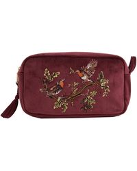 Fable England - Fable Robin Love Embroide Pouch Currant Velvet - Lyst