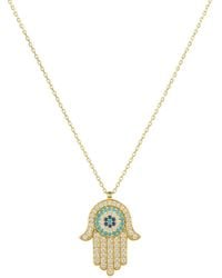 LÁTELITA London - Hamsa Hand With Evil Eye Pendant Necklace Gold - Lyst