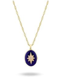 LINYA JEWELLERY - Enamel Pole Star Locket - Lyst
