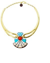 Gissa Bicalho - Handmade Acrylic Necklace Plastron Gerbera Burgundy - Lyst