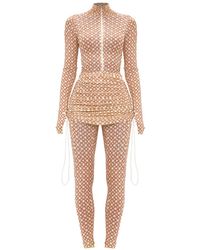 Monosuit - Neutrals Uv Protect Set Long Sleeve Turtleneck Full Bodysuit & Teeny-Tiny Skirt - Lyst