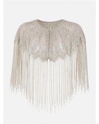 Rose & Nancy - Bonni Hand Beaded Statement Fringe Cape - Lyst