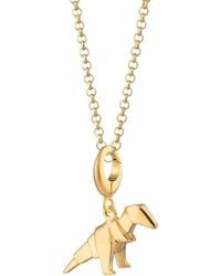 Lily Charmed - Plated Origami T-Rex Charm Necklace - Lyst