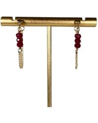 Rachel Nathan - Post: Ruby & Chain Earrings - Lyst