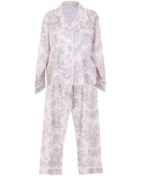 Luna Luz - Versailles Modal Cotton Lace-Collar Pajama Set - Lyst