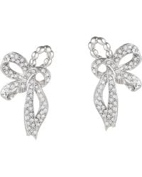 Grosse - Platinum & Crystal Bow Earrings, Series Cinta - Lyst