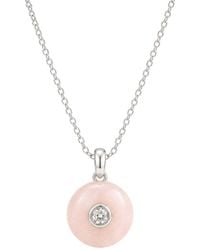 Lily Flo Jewellery - Rose Quartz Diamond Pendant Necklace - Lyst