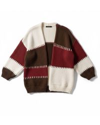 LAtelier London - Patchwork Oversized Wool Cardigan - Lyst