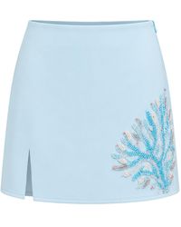 Laura Slings - Beaded Skirt With Coral Embroidery And Embellished Details - Lyst
