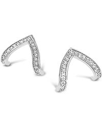 Lutiro - Pave Cz Wishbone Studs - Lyst
