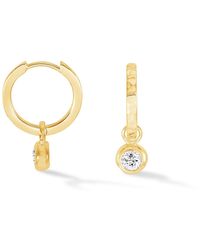 Dower & Hall - Sapphire Hammered Huggie Hoops - Lyst