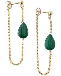 Herself Collections - Malachite Chain Earrings - Lyst