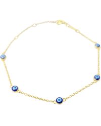 Harfi - Turkish Evil Eye Plated Charm Friendship Bracelet - Lyst