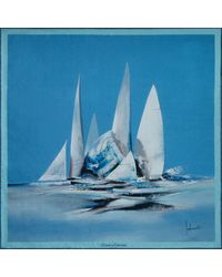 Otway & Orford - Bird' Sailing Silk Pocket Square. Medium-Size - Lyst