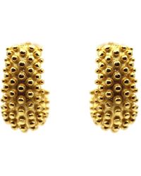 VicStoneNYC Fine Jewelry - Handmade Unique Ball Textured Bold Hoop Earrings - Lyst