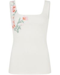 Sour Figs - Blossom-Appliqué Square-Neck Tank Top - Lyst