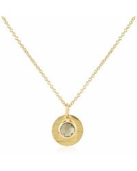 Auree - Bali 9ct Gold April Birthstone Necklace White Topaz - Lyst