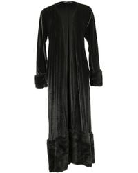 Jennafer Grace - Velvet Faux Fur Cuff Coat - Lyst