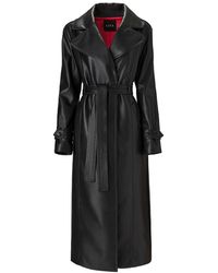 Lita Couture - Belted Leather Trench Coat - Lyst