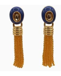 Michael Nash Jewelry - Grace Lapis Resin Earrings With Topaz Faceted Glass Removable Drop - Lyst