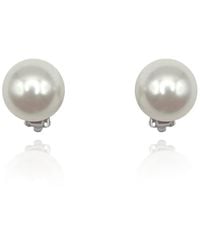 Michael Nash Jewelry - Neutrals Cherie Large Round Shell Based Pearl Clip On Earrings Set - Lyst