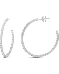 SHYMI - Thin Pave Hoops - Lyst