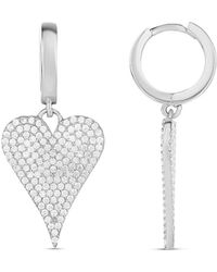 SHYMI - Pave Heart Earrings - Lyst
