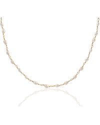 A Weathered Penny - Neutrals Tiny Pearl Necklace - Lyst