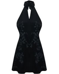 Maison sél - Embroidered Mini Dress - Lyst