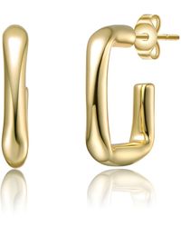 Genevive Jewelry - Rachel Glauber Plated G-Shaped Hoop Earrings - Lyst