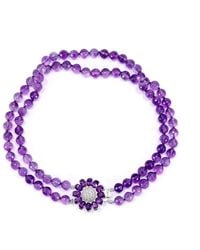 Mineralgems•Studio - Two-Strand Amethyst Choker With Floral Clasp - Lyst